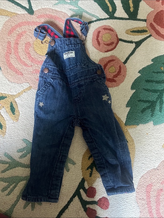OshKosh B'gosh Other - OshKosh B'gosh Navy Denim Overalls with Star Accents Adorable!! 9 month